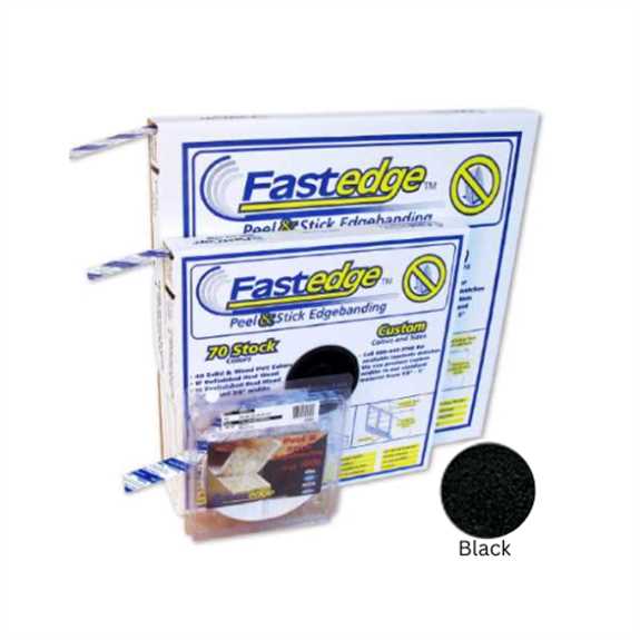 PVC 15/16 Fastedge PSA Black 250' RL - Peel and Stick roll